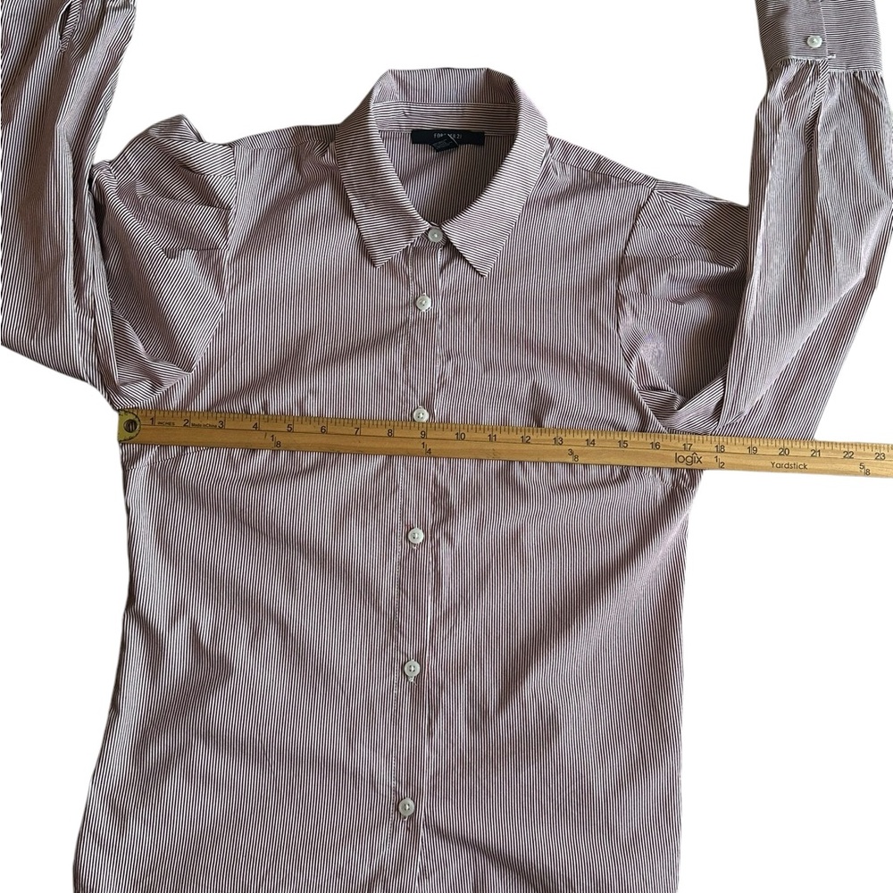 FOREVER 21 Shirt Womens Small Red White Plaid Long Sleeve Collared Button Down - Picture 10 of 14
